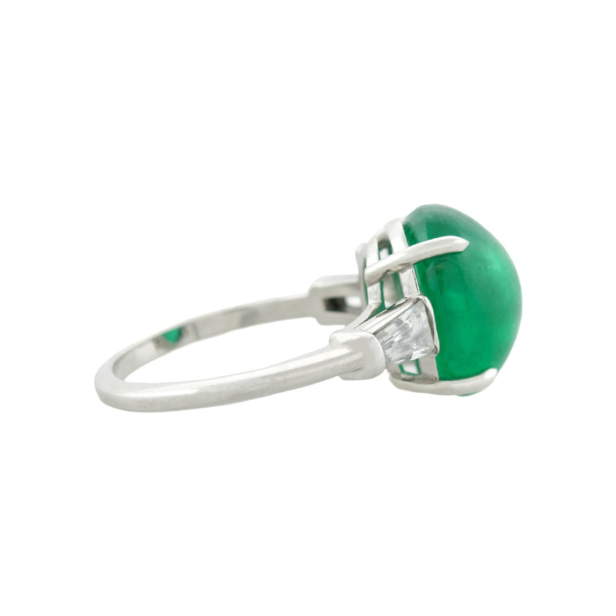 Retro Platinum Natural Emerald & Diamond Ring 6.63ct