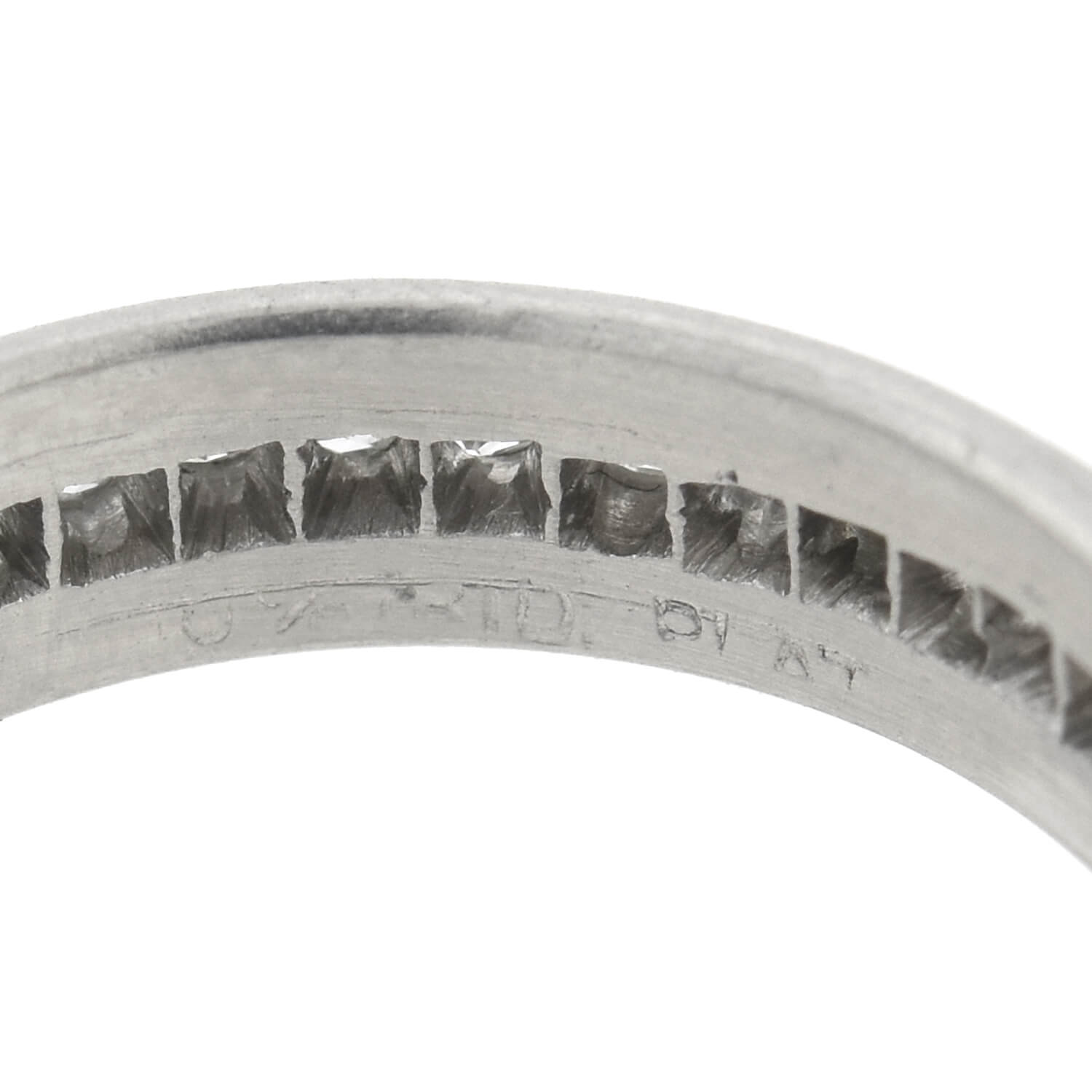 Estate Brushed Platinum Diamond Eternity Band Ring 0.50ctw