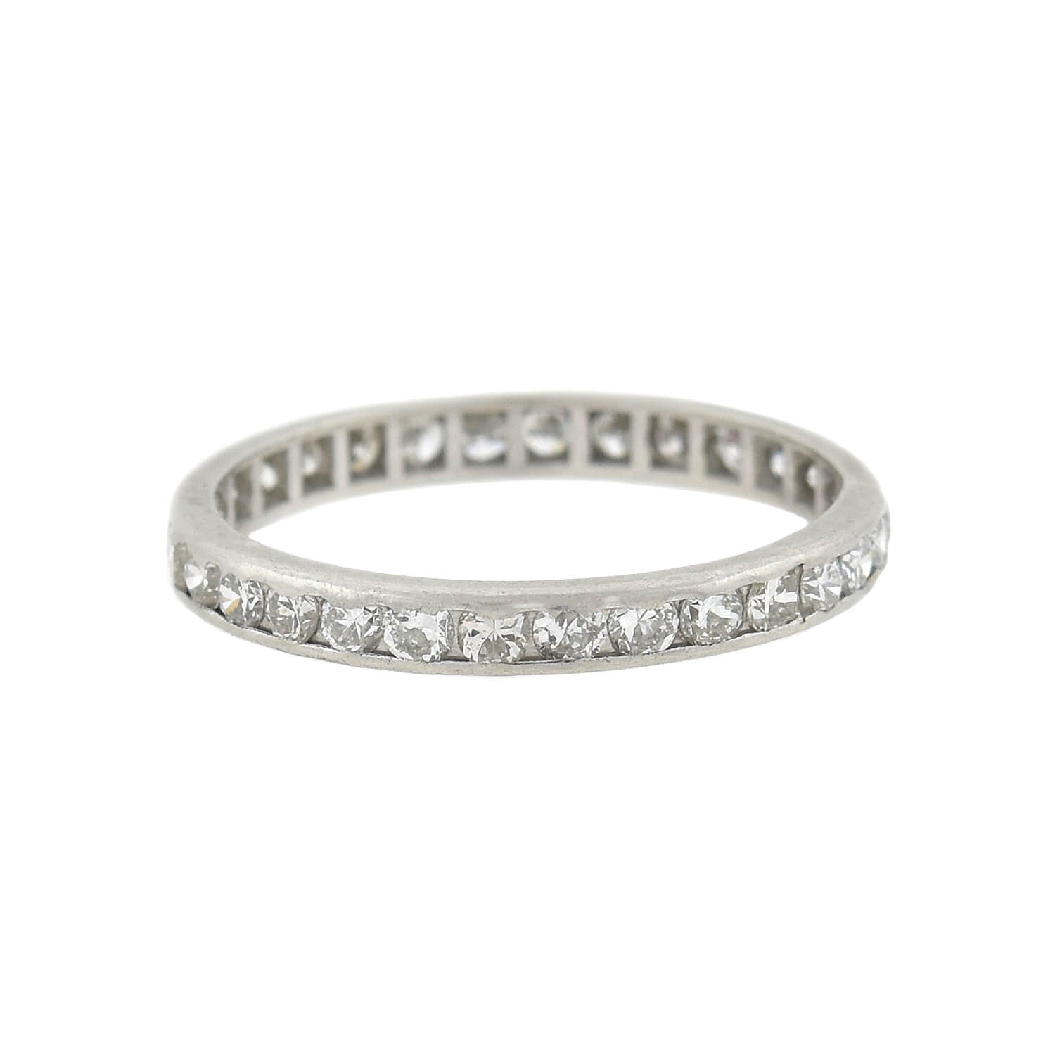 Late Art Deco Platinum Diamond Eternity Band 1ctw