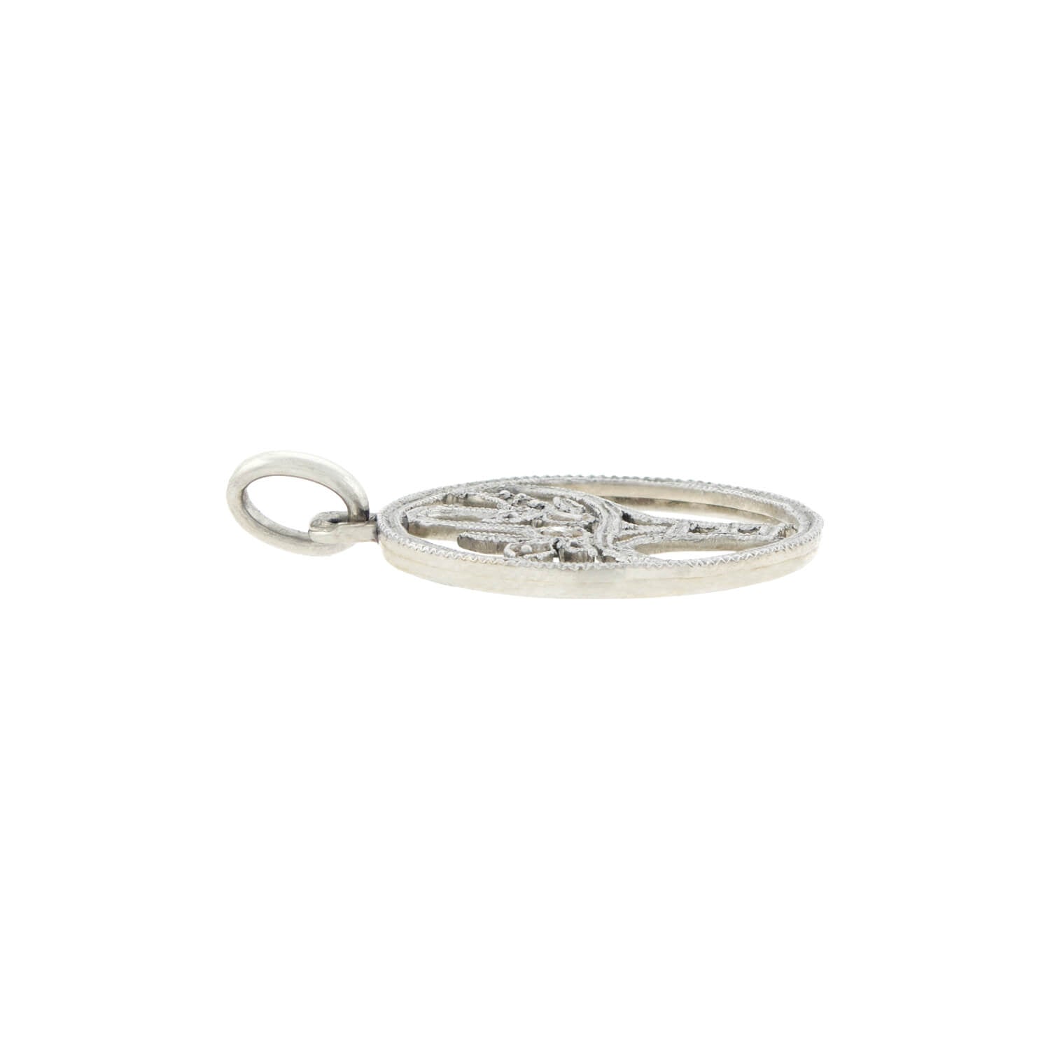 Edwardian Platinum + Rose Cut Diamond Flower Basket Charm