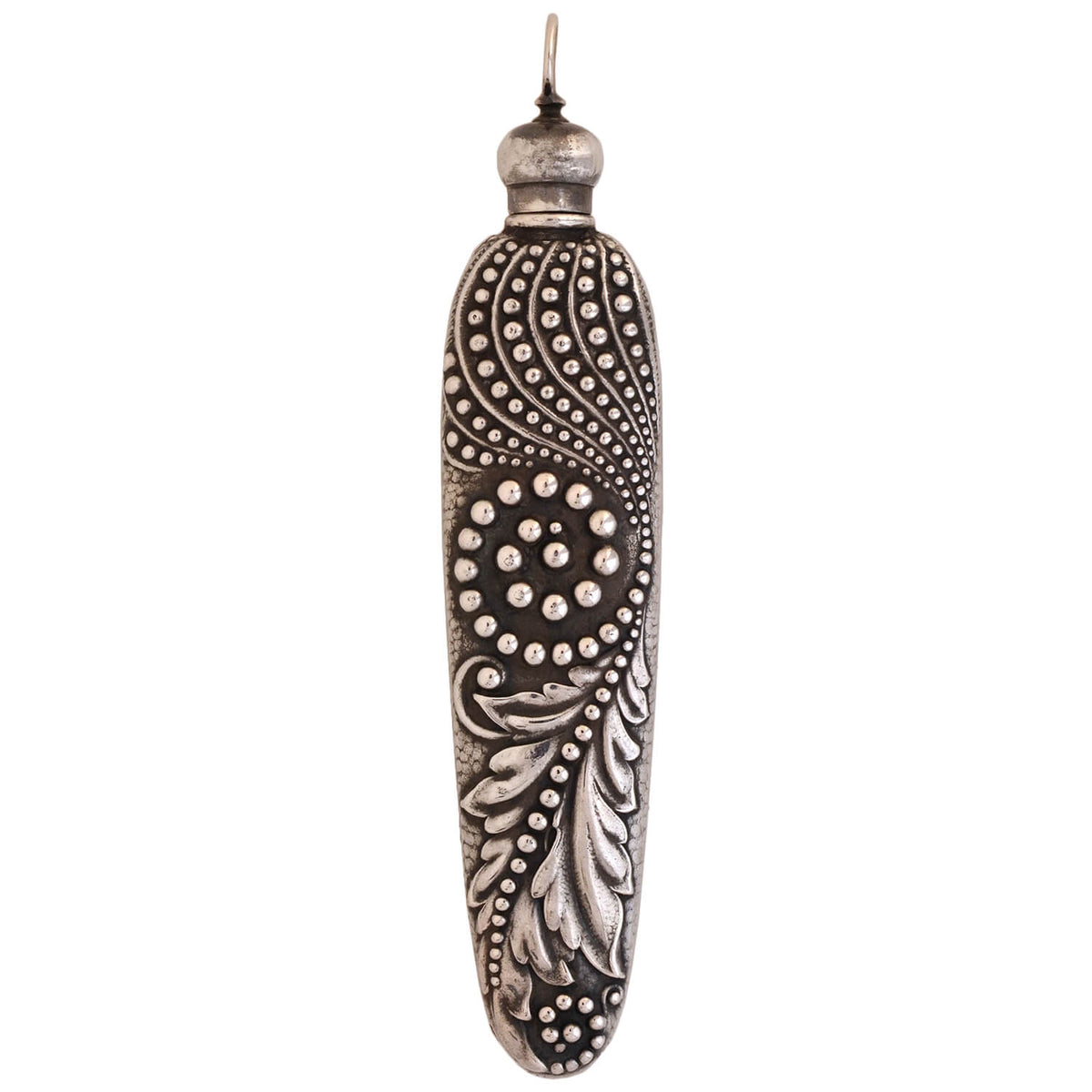 GORHAM Victorian Large Sterling Repousse Perfume Bottle