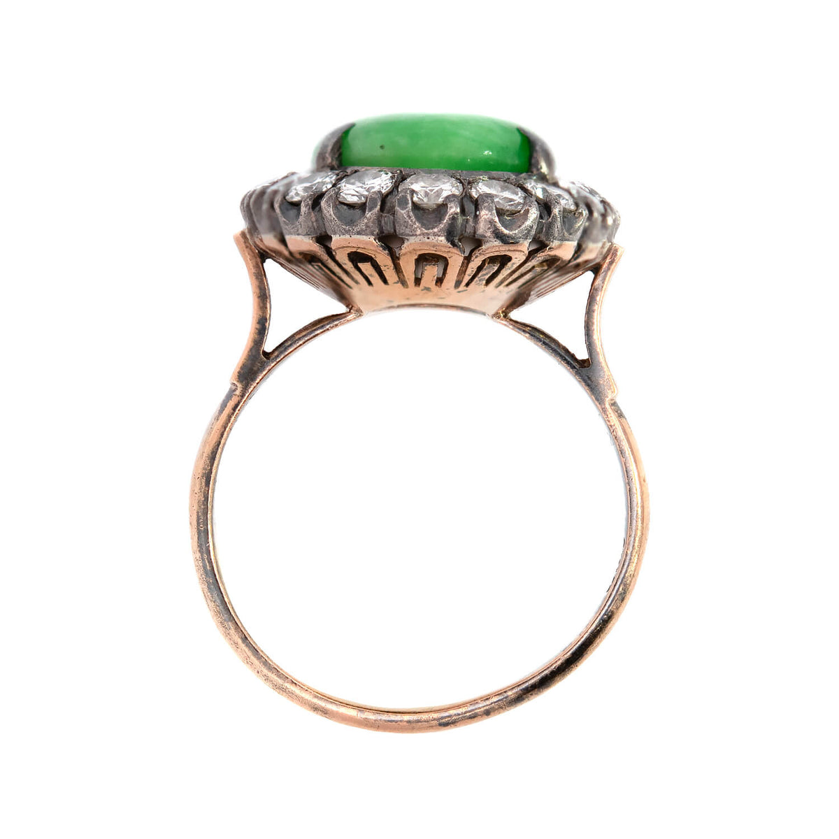 Victorian 18k Jade + Diamond Cocktail Ring