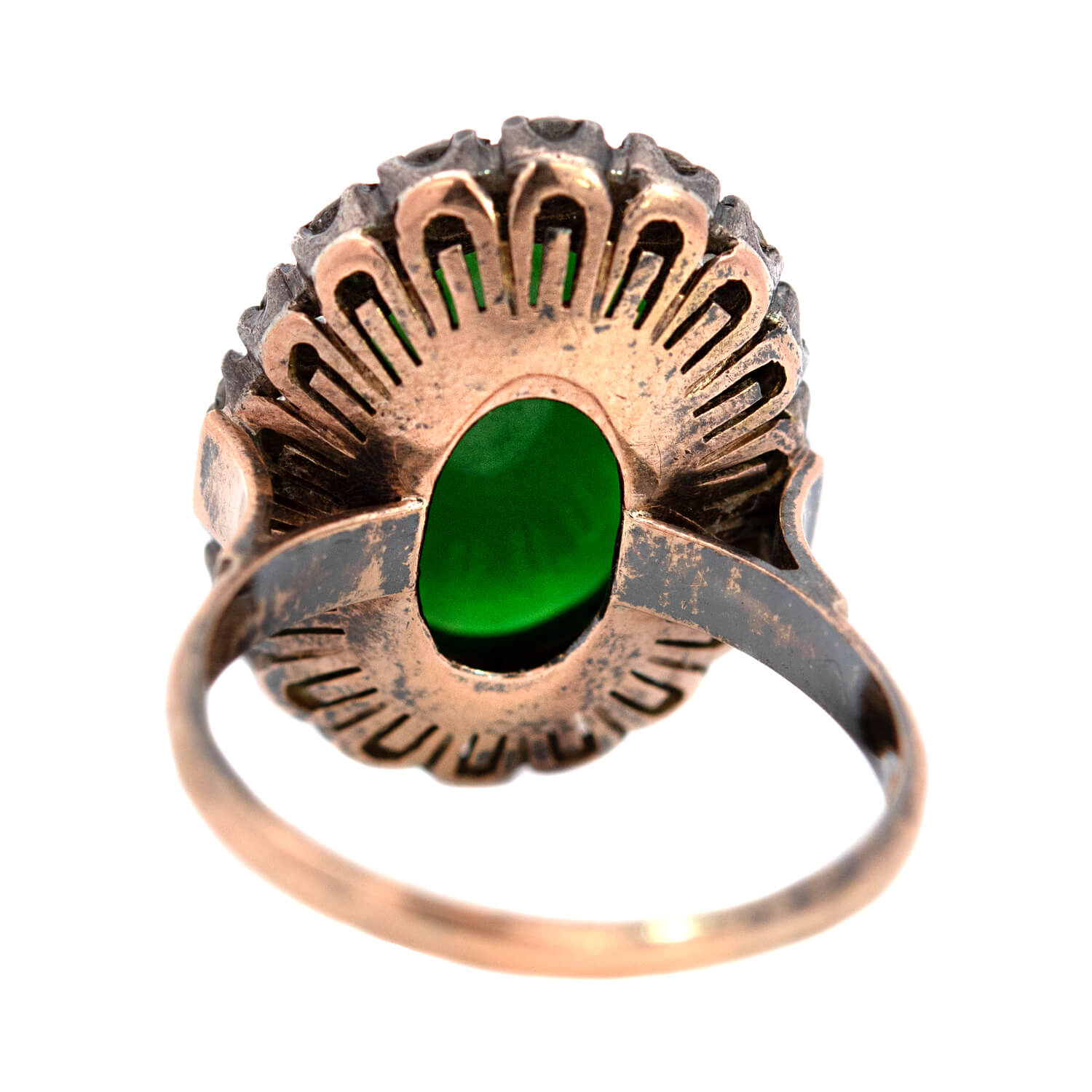 Victorian 18k Jade + Diamond Cocktail Ring