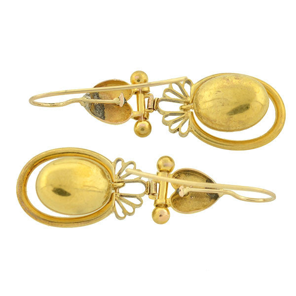 Victorian 15kt Etruscan Dangling Earrings
