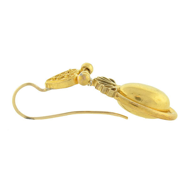 Victorian 15kt Etruscan Dangling Earrings