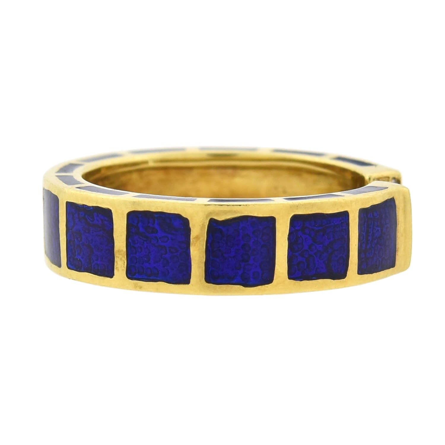 HIDALGO Estate 18kt Enameled + Diamond Open Front Ring