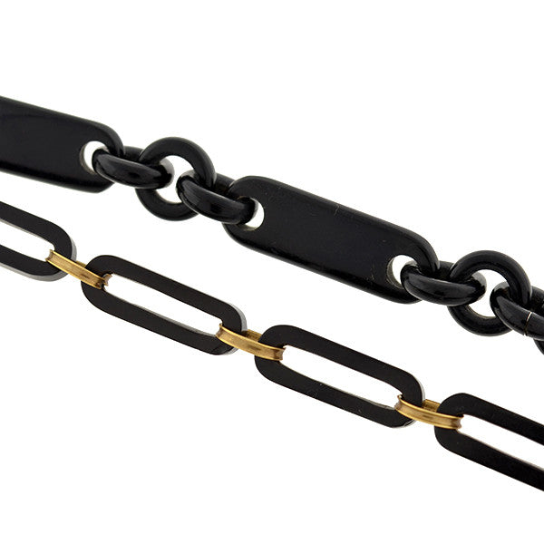 Victorian Jet Watch Chain & Whistle Pendant