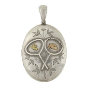 Victorian Sterling Aesthetic Movement Mixed Metals Locket