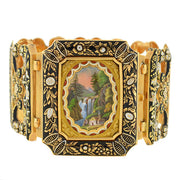 Early Large Victorian 18kt Swiss Enamel Bracelet w/Locket