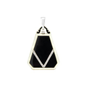 Art Deco 14kt/Platinum, Diamond + Enamel Locket Pendant