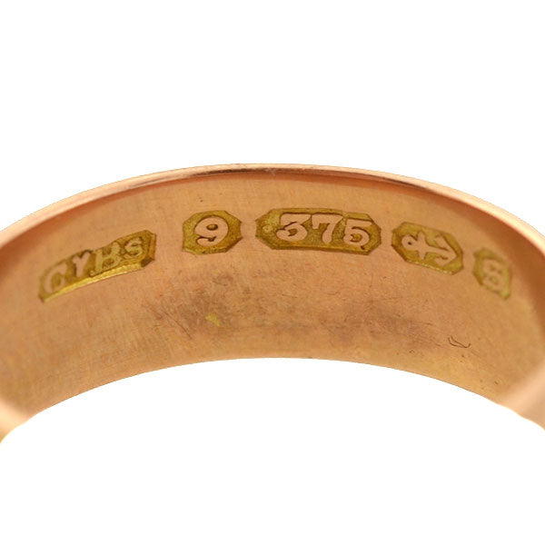 Victorian English 9kt "MIZPAH" Wide Band Ring