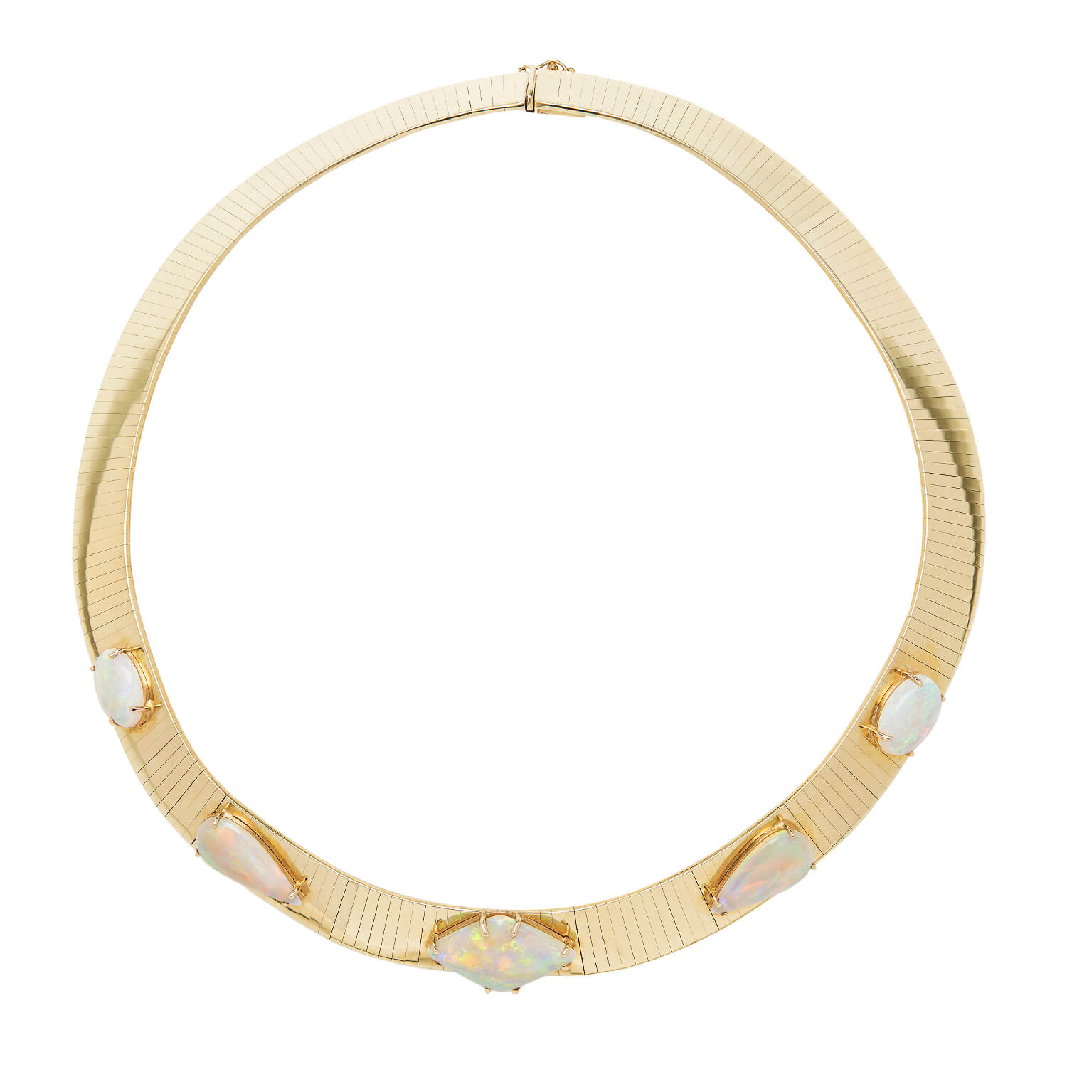 Estate 14k Opal Collar Style Choker Necklace