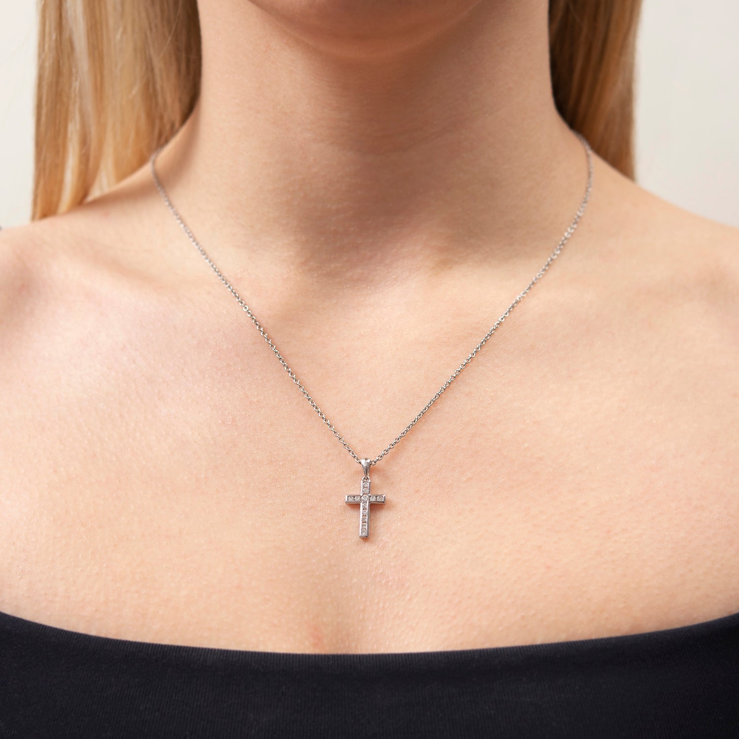 Estate 18k Diamond Cross Pendant .35ctw