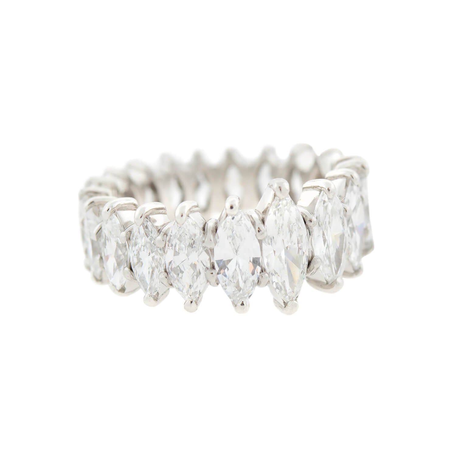 Vintage Platinum Marquise Diamond Eternity Band 7.00ctw