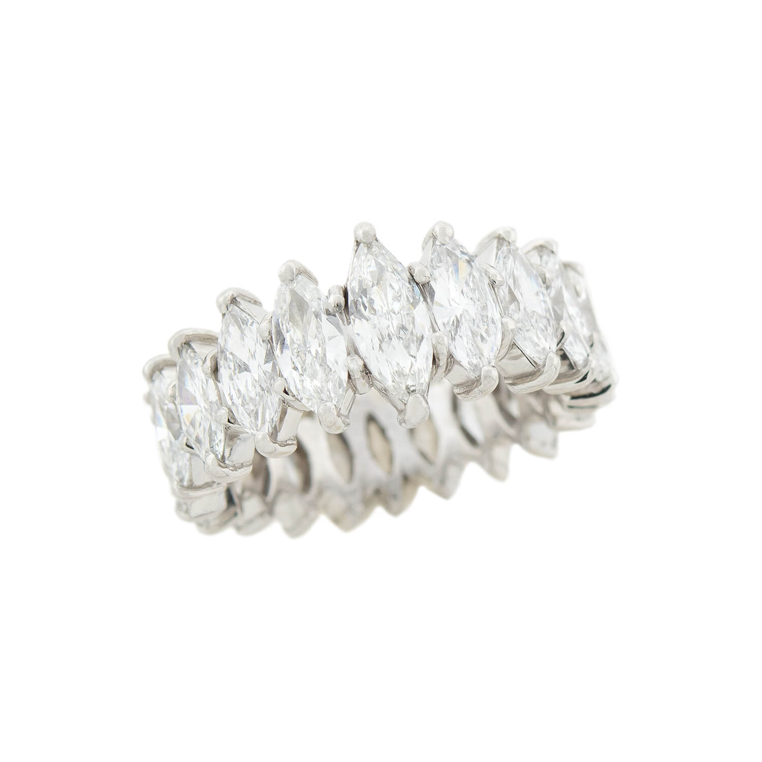 Vintage Platinum Marquise Diamond Eternity Band 7.00ctw