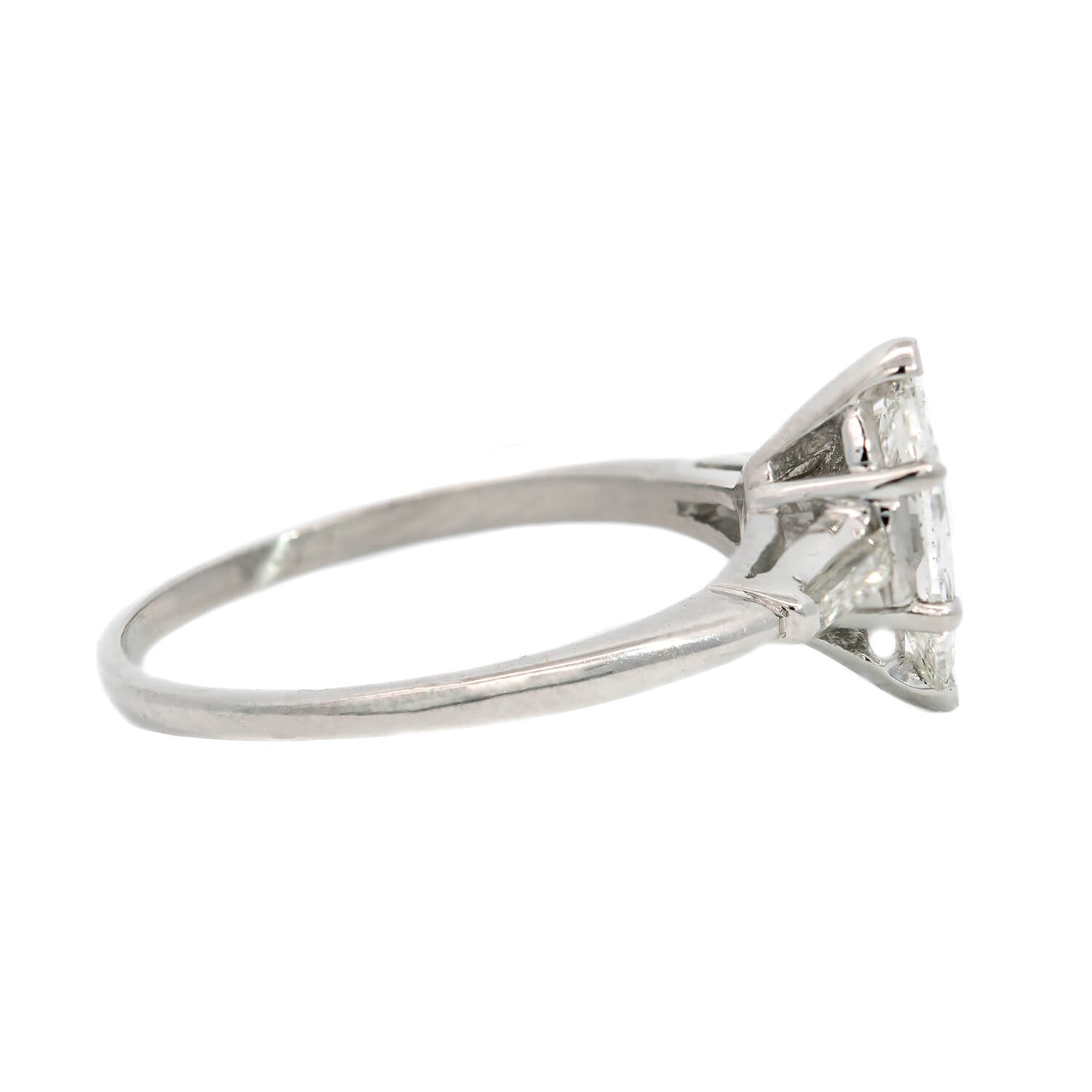 Retro Platinum Marquise Diamond Engagement Ring 1.00ct