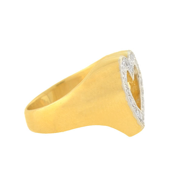 Estate 14k Diamond Heart-Motif Ring