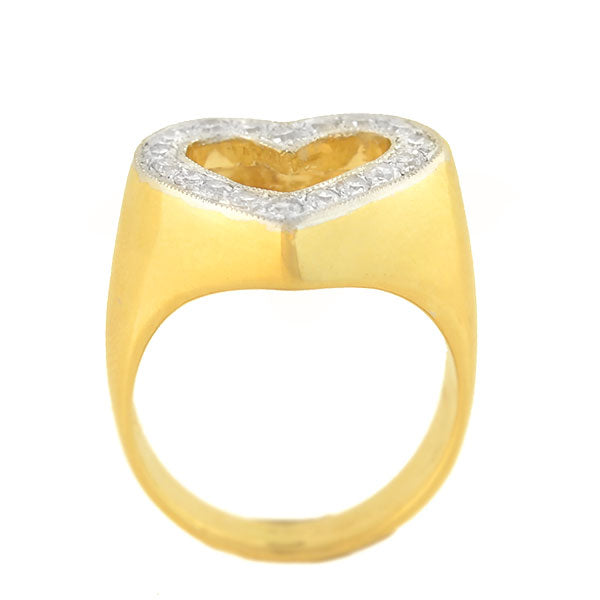 Estate 14k Diamond Heart-Motif Ring