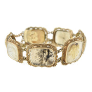 Victorian 14kt + Dendritic Moss Agate Link Bracelet