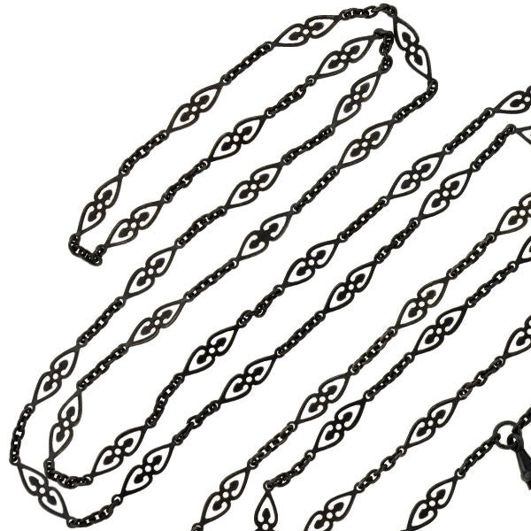 Georgian Gunmetal Fancy Link Chain 60"