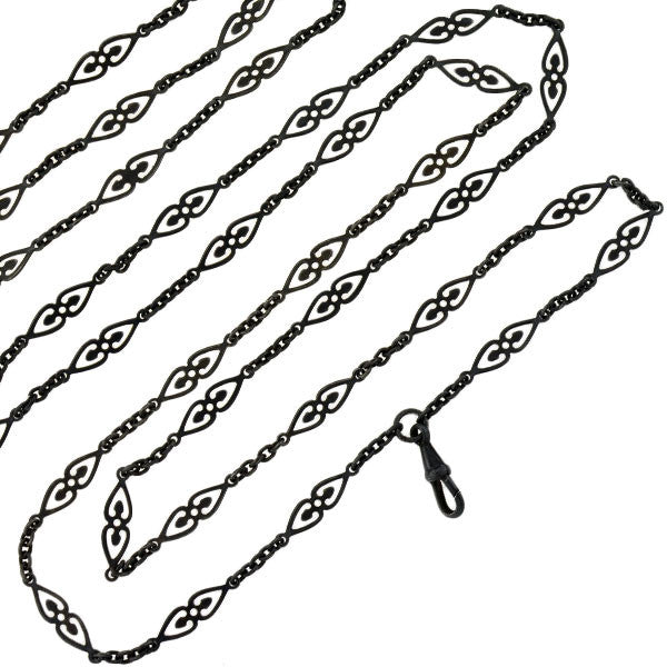 Georgian Gunmetal Fancy Link Chain 60"