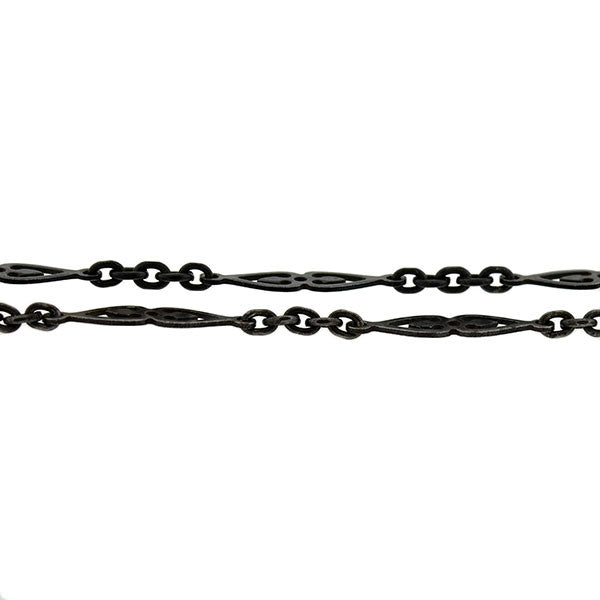 Georgian Gunmetal Fancy Link Chain 60"