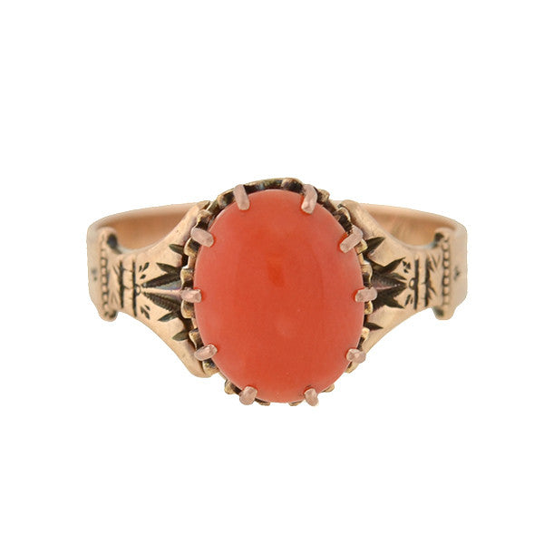 Victorian 14kt Natural Coral Ring