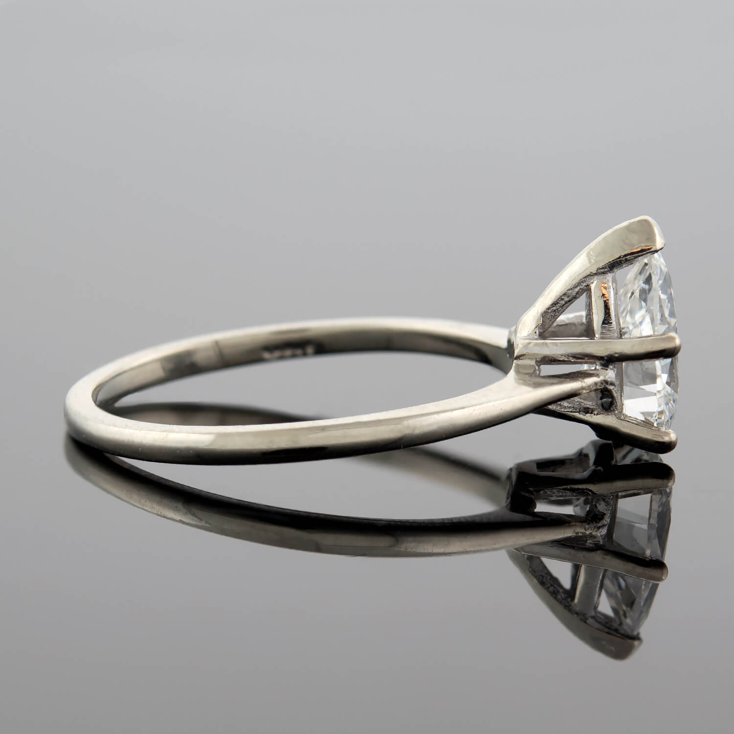 Retro 14k Pear Cut Diamond Ring 1.42ctw