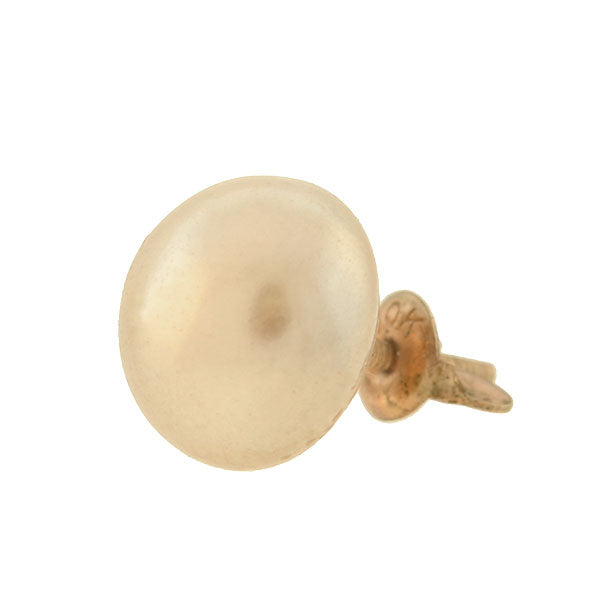 Estate 10kt Gold & Faux Pearl Stud Earrings