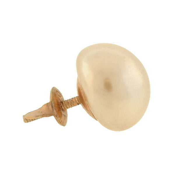 Estate 10kt Gold & Faux Pearl Stud Earrings