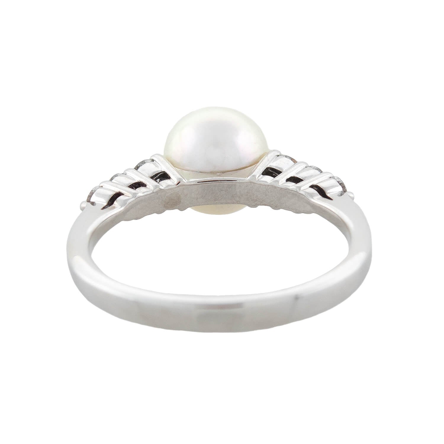 MIKIMOTO Estate 18kt, Pearl + Diamond Ring