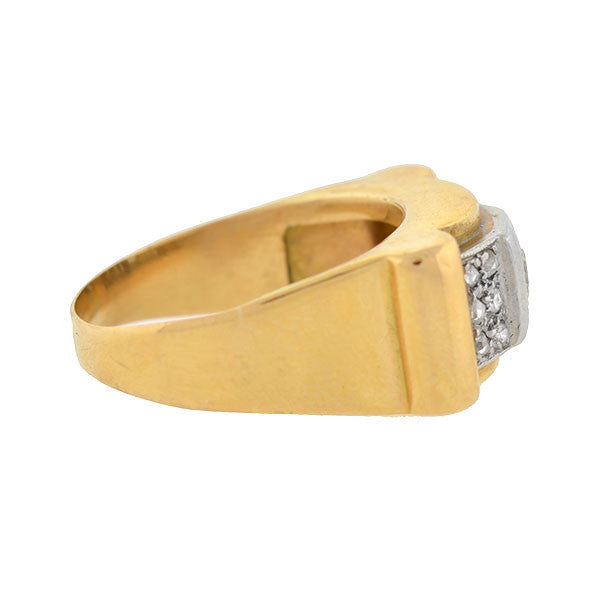 Retro 14kt & Platinum 2-Tone Diamond Ring