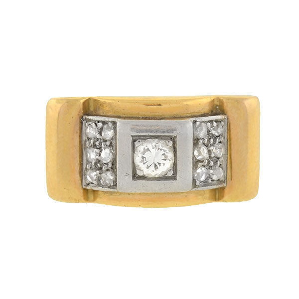 Retro 14kt & Platinum 2-Tone Diamond Ring