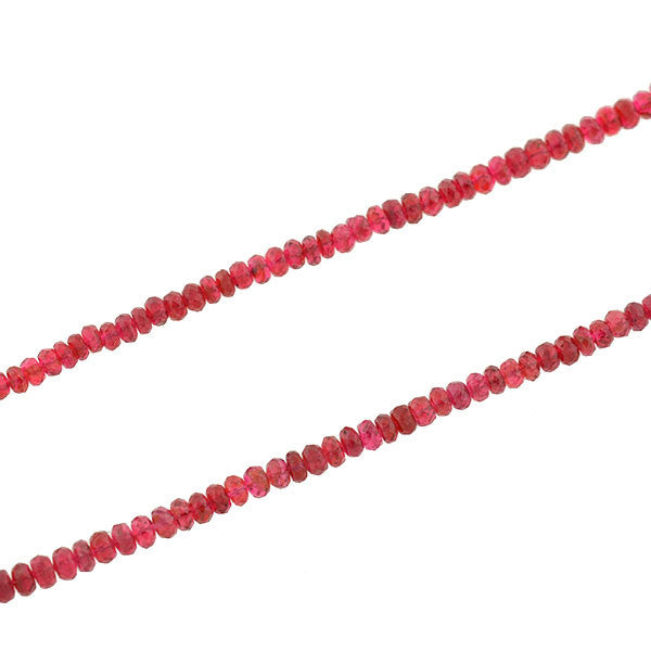 Estate 14kt Faceted Rubellite Bead 2-Strand Necklace