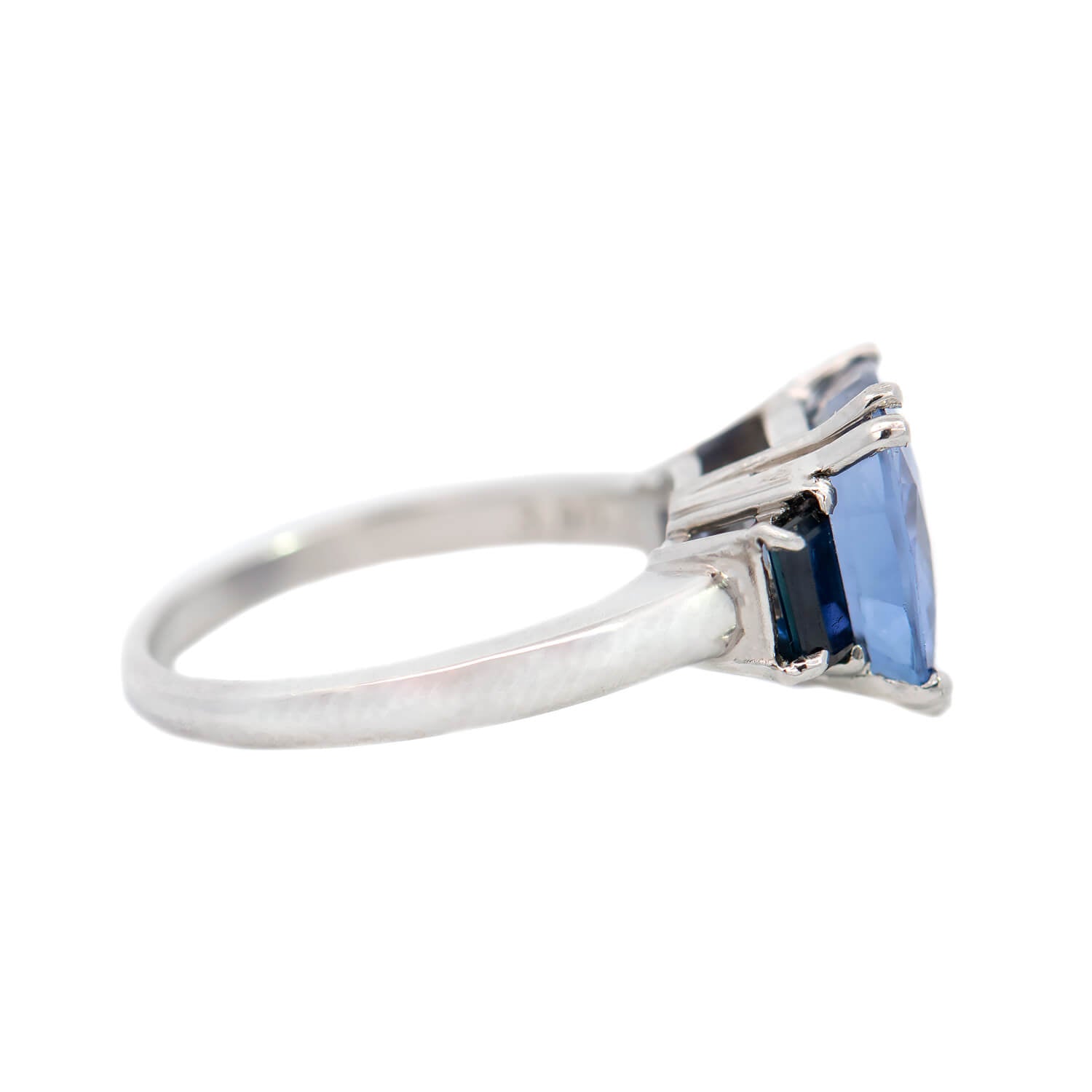 Art Deco Platinum GIA No Heat Ceylon Color-Changing Sapphire Ring 3.90ct