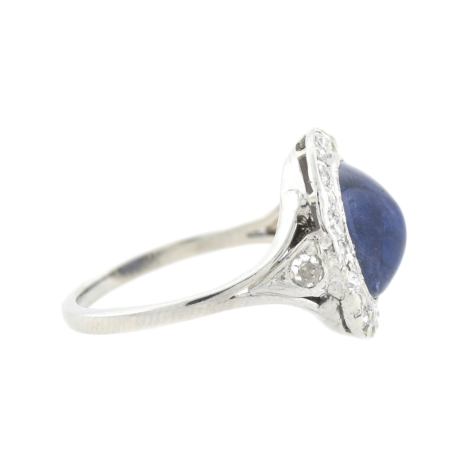 Edwardian Platinum Diamond + Sapphire 3ctw+ Center