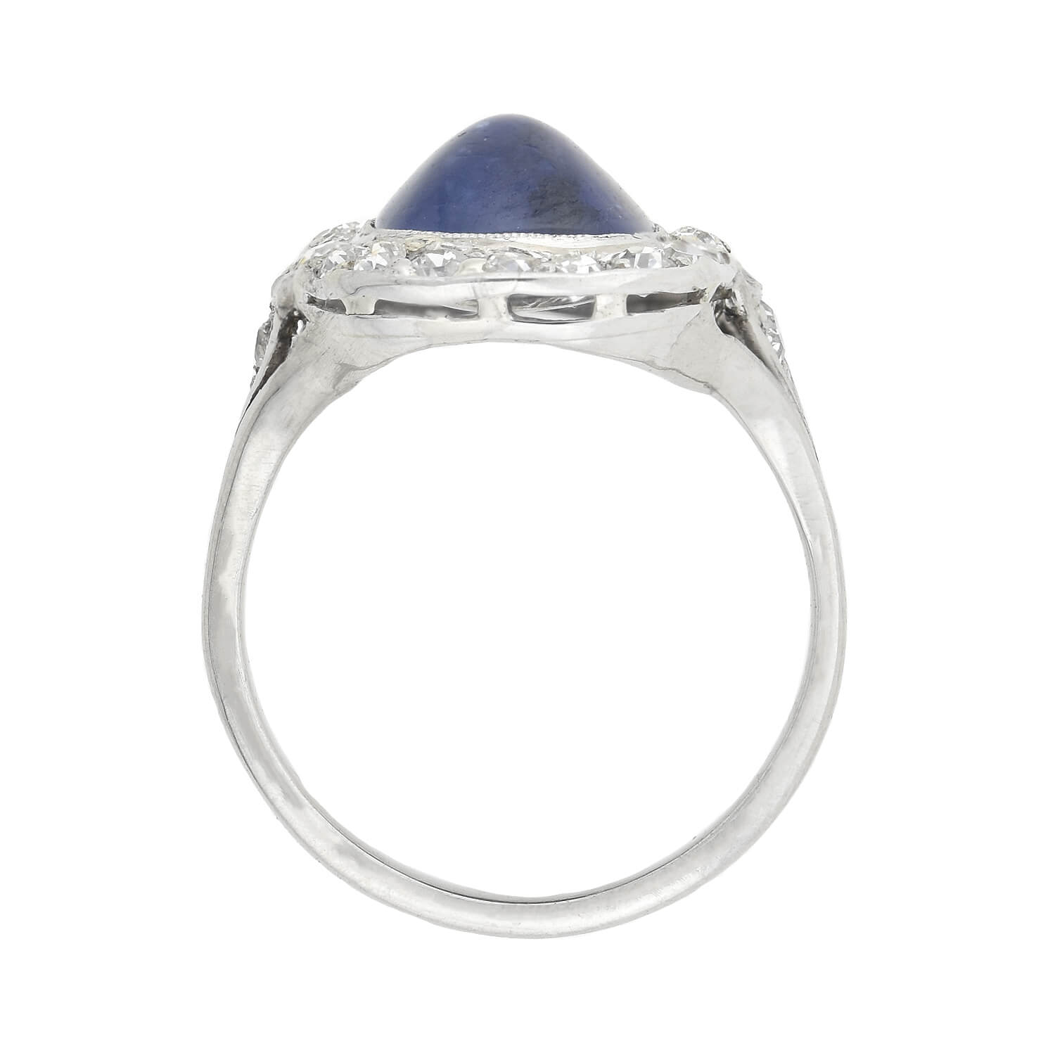 Edwardian Platinum Diamond + Sapphire 3ctw+ Center