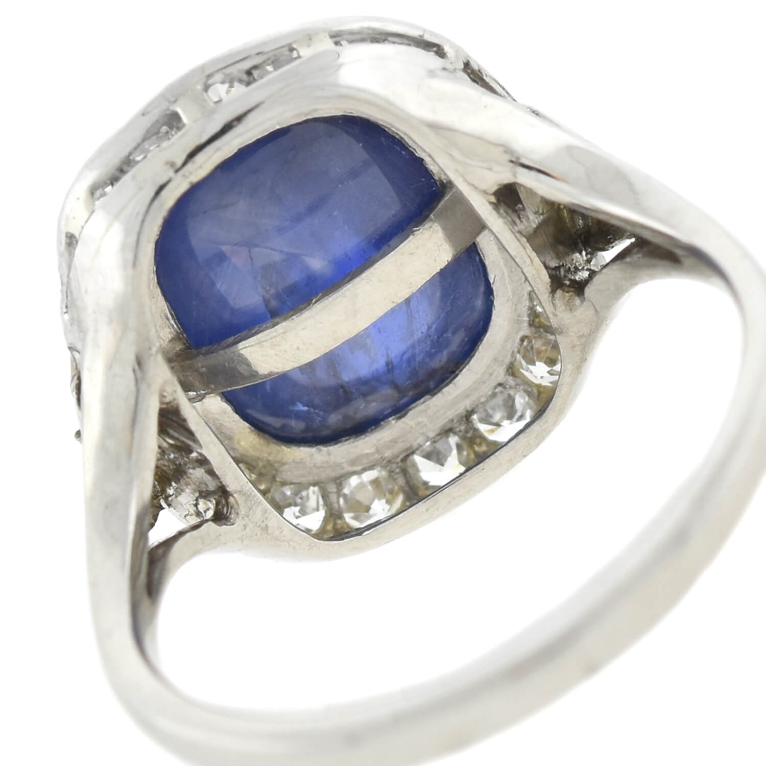 Edwardian Platinum Diamond + Sapphire 3ctw+ Center