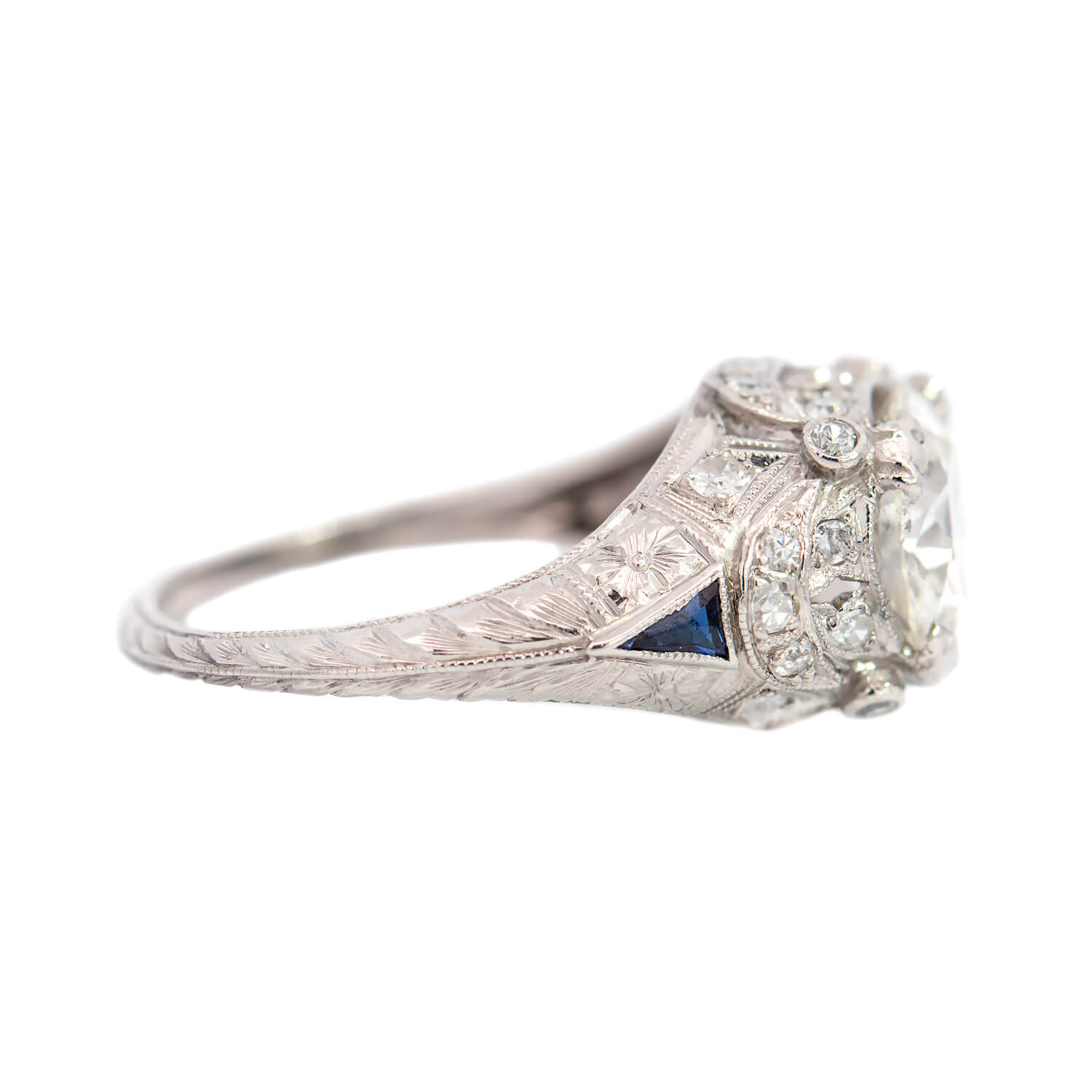 Art Deco Platinum Diamond Ring 2.03ctw