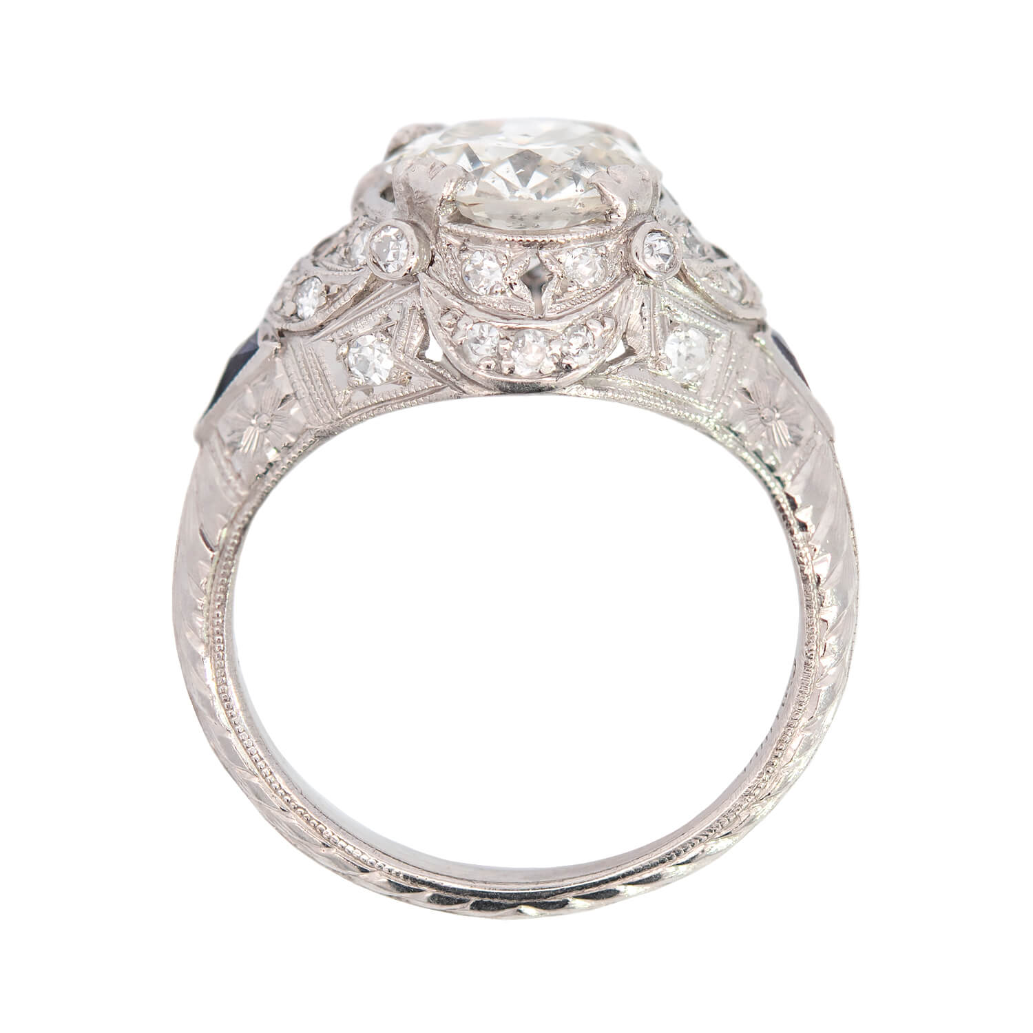 Art Deco Platinum Diamond Ring 2.03ctw