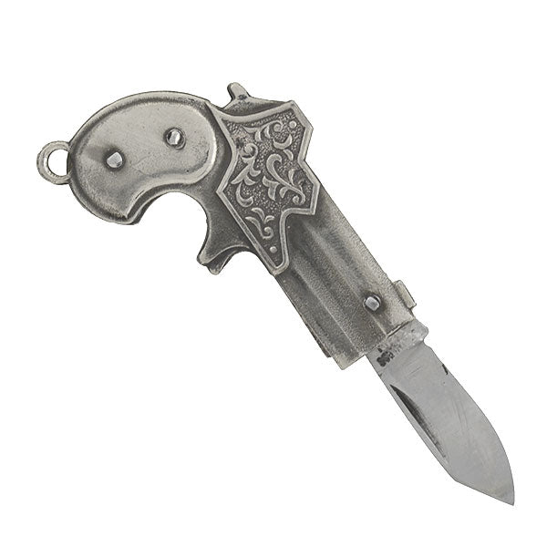 Victorian Silver Plated Pistol Pocketknife Fob