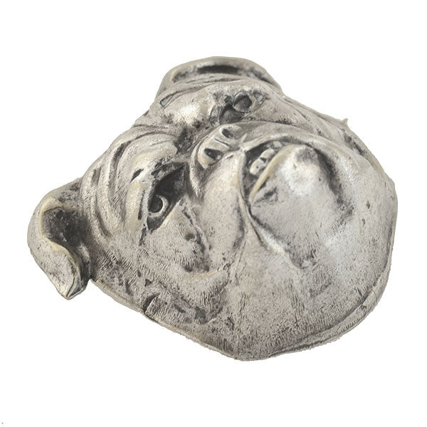 Late Victorian Large Silver Plated British Bulldog Head Pin