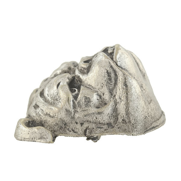 Late Victorian Large Silver Plated British Bulldog Head Pin