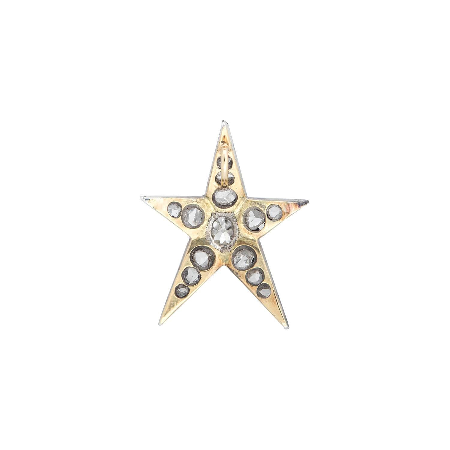 Victorian 18kt/Sterling Diamond Star 0.95ctw