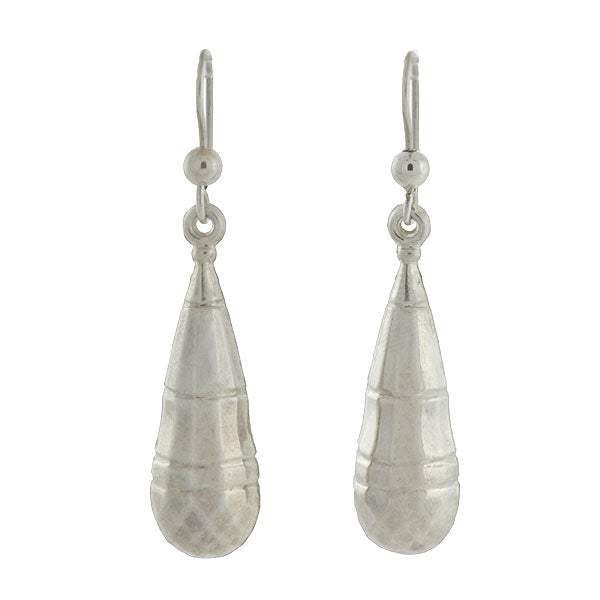 Victorian Sterling Silver Teardrop Vessel Earrings