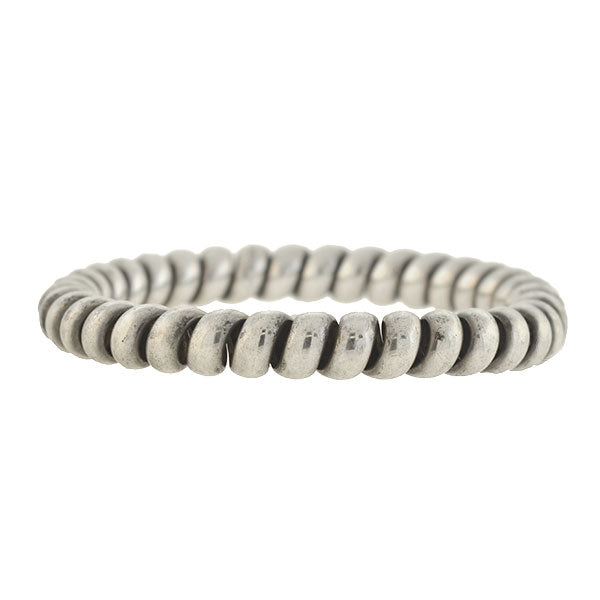 ANTON MICHELSEN Vintage Scandinavian Silver Coiled Bangle Bracelet