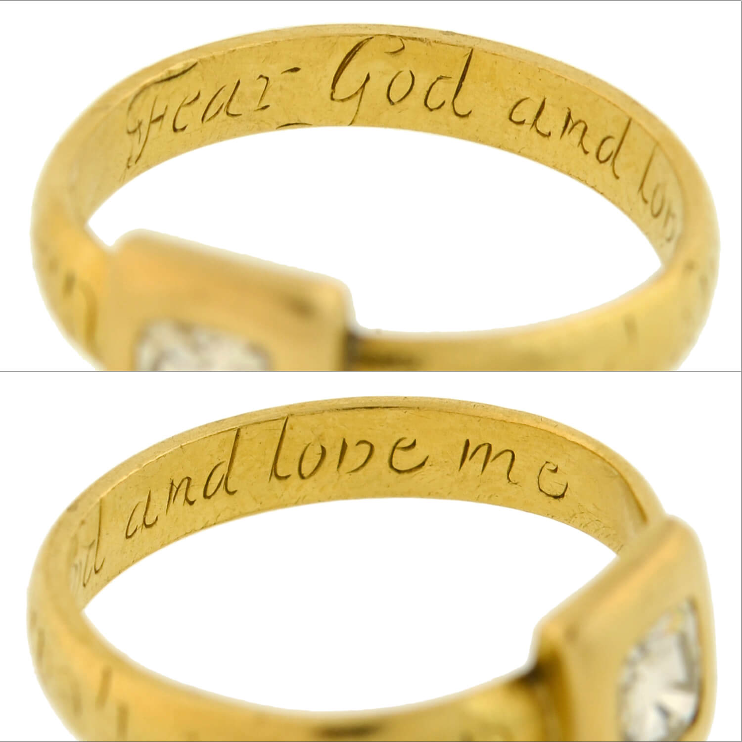 17th Century/Stuart (Ca 1650) 18k Peruzzi Cut Diamond Posy Ring 1ctw