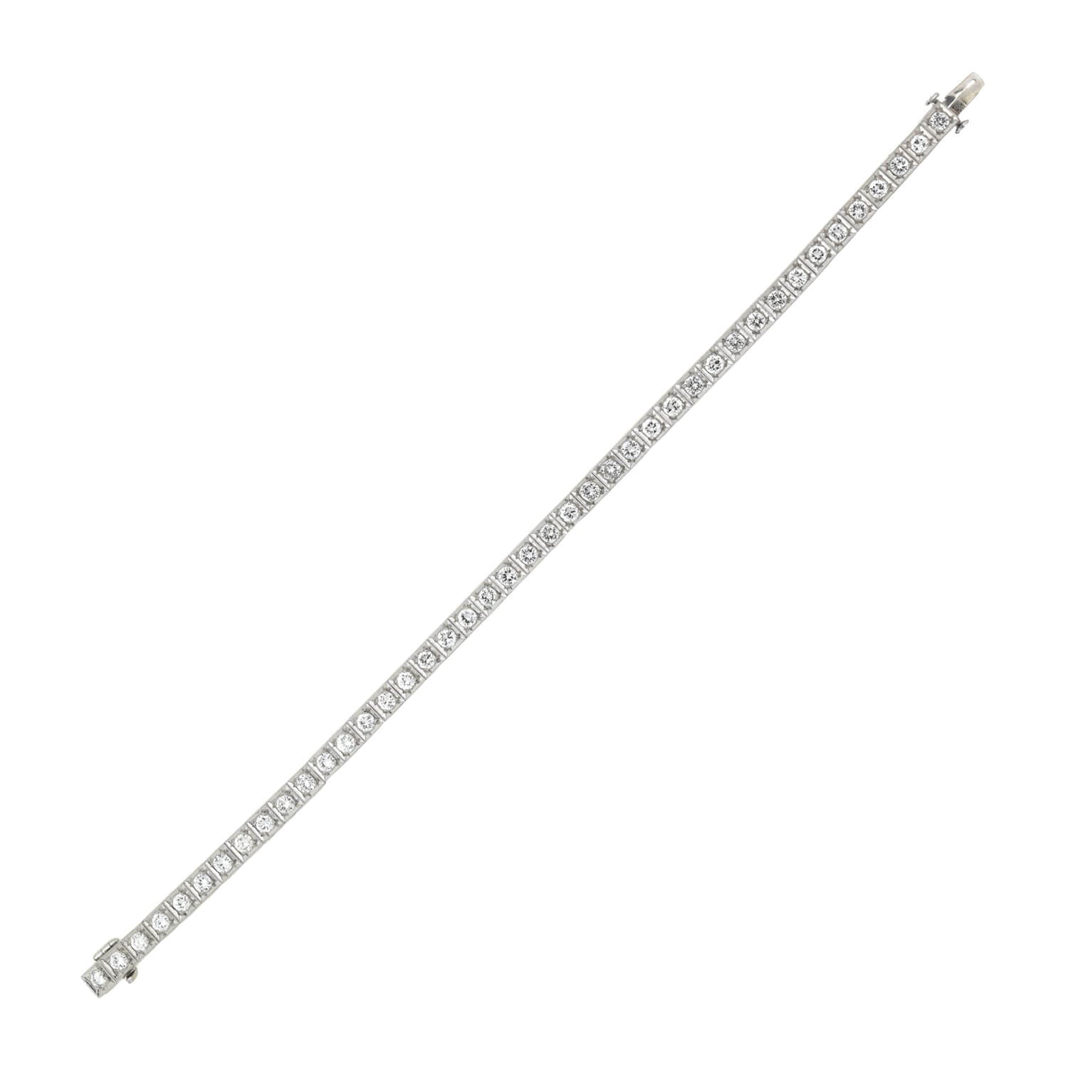 Art Deco Platinum + Diamond Line Bracelet 4ctw