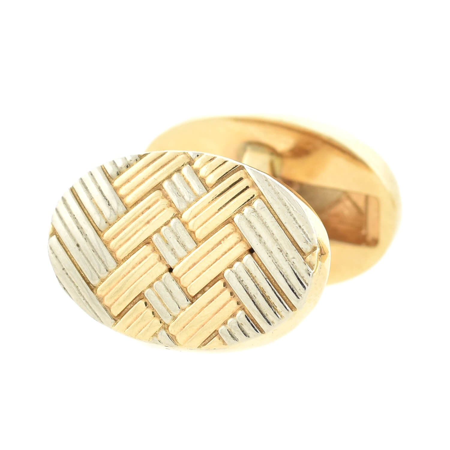 TIFFANY & CO. Estate 14kt Two-Tone Woven Cufflinks