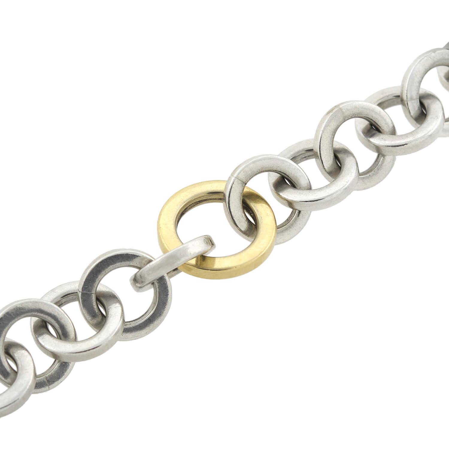 TIFFANY & Co. Estate 18kt/Sterling Interlocking Link Bracelet